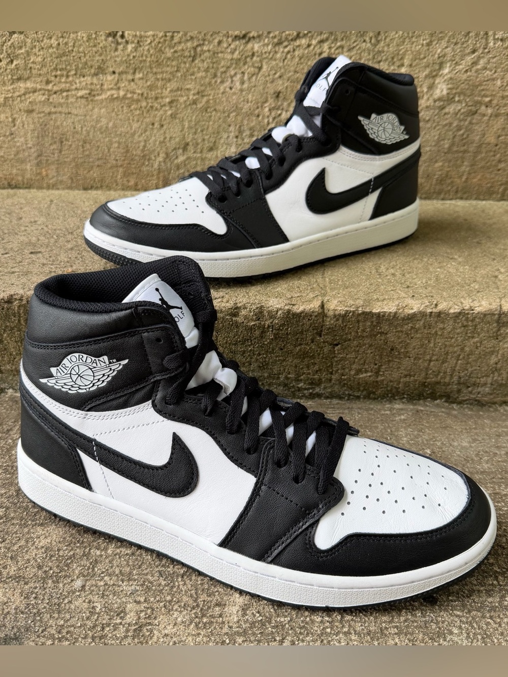Jordan 1 Retro High Golf Panda Men’s Athletic Sneakers Size 12 DQ0660-101 Blk/Wh